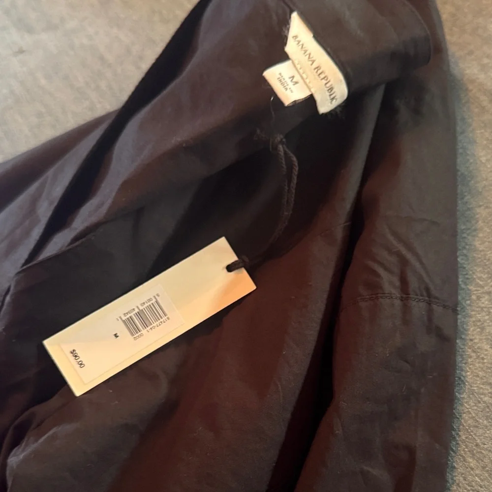 Black Cotton Poplin Volume-Sleeve Top - Picture 5 of 5